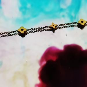 Gold stainless steel clover anklet